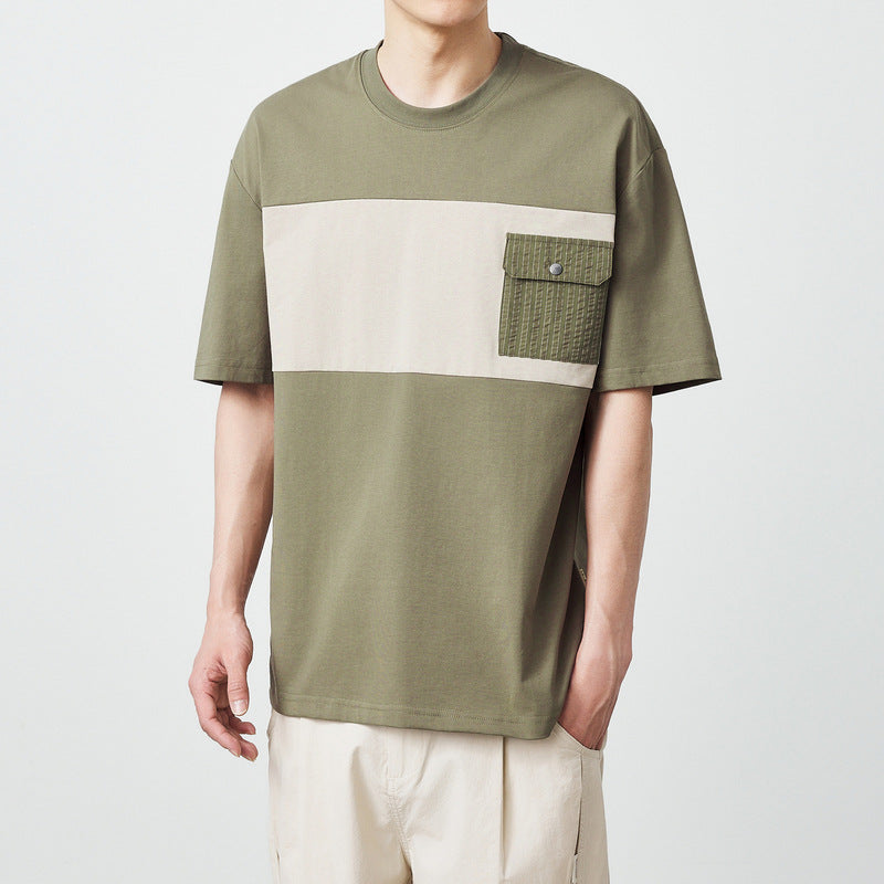 OLIVE BLOCK TEE